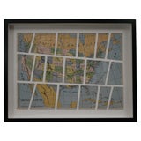 Antique Gem Puzzle Map of The United States by Milton Bradley Co.