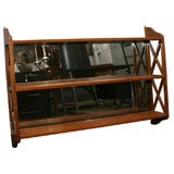 Walnut  Wall-Mounted Shelf with Mirror
