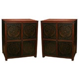 Used Pair of Monastery Chests with Phoenix Design