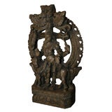Antique Wooden Carved Shiva Riding Bull