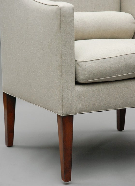 Stuhl „Wilton“ von Lee Stanton, gepolstert mit belgischem Leinen oder maßgefertigtem Stoff (Edwardian) im Angebot