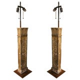 Pair of William IV Gilt Pilasters As Lamps