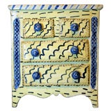 Antique Prattware  Pottery Miniature  Chest