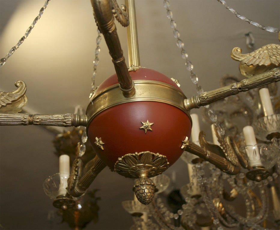 French Set of Four Empire-Style Chandeliers For Sale
