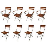 Set of eight French folding chairs Ca 1940