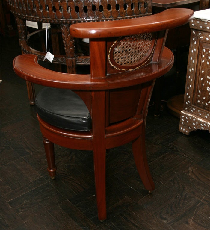 English Mid-19th Century Desk Chair with Voyese Style Back For Sale