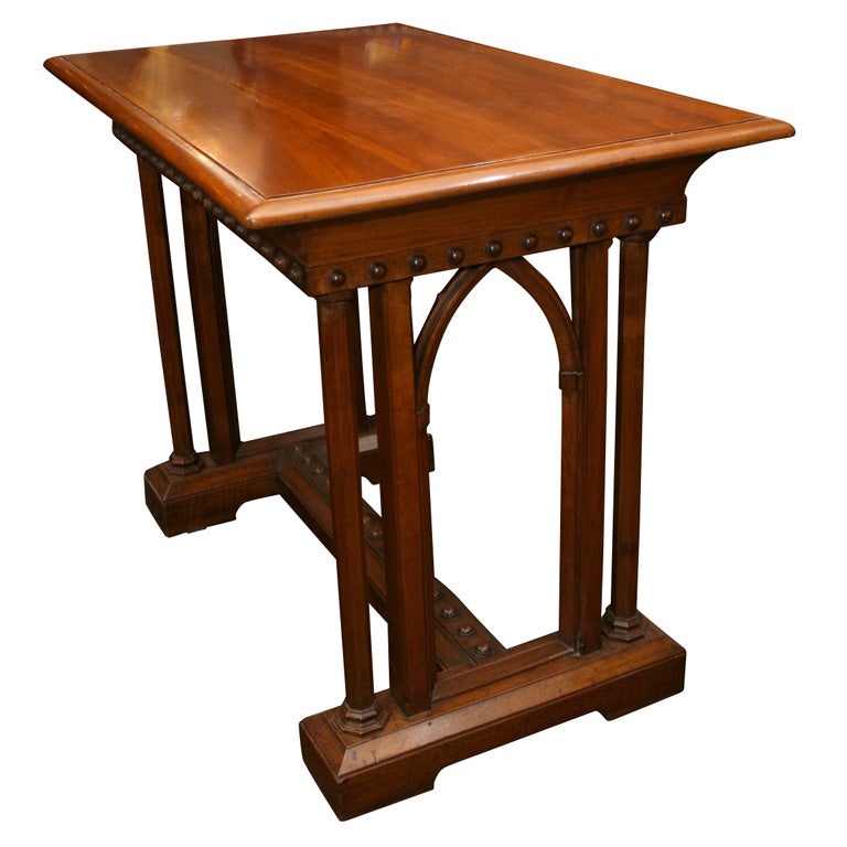 Late 19th Century Side Table with Arched Neo-Gothic Legs For Sale