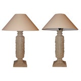 Belgian Carved Wood Lamp