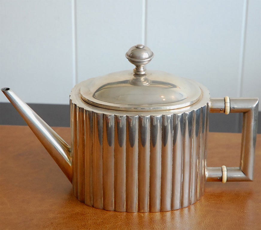 20th Century Austrian Art Deco 800 Silver Tea Set