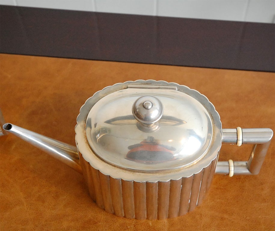 Austrian Art Deco 800 Silver Tea Set 1