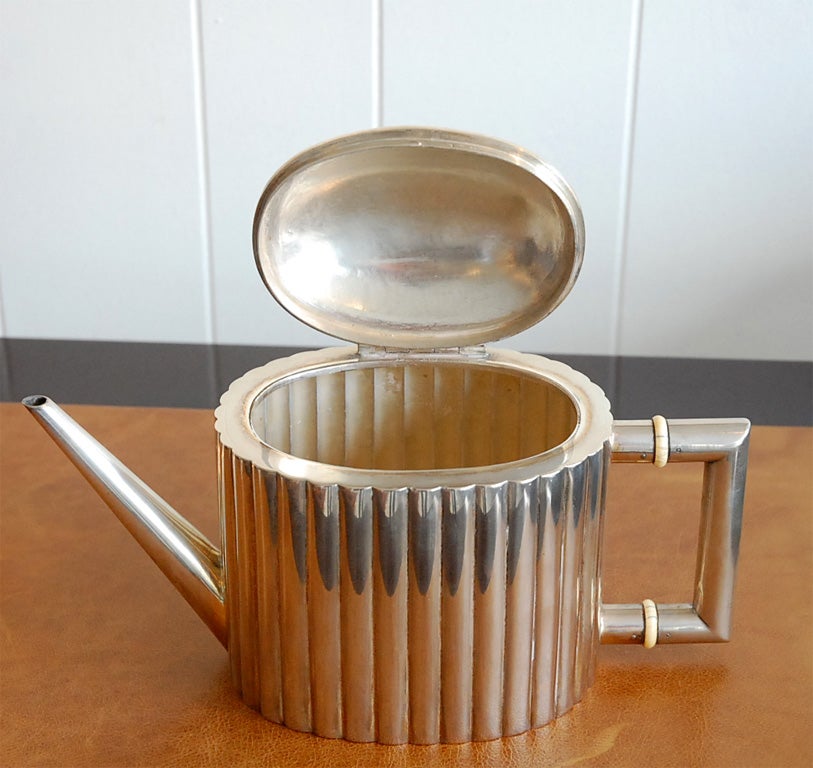 Austrian Art Deco 800 Silver Tea Set 3