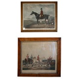 Antique colored mezzotint and hand-colored engraving