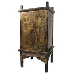 Black And Gold 18th Century Lacquer Cabinet