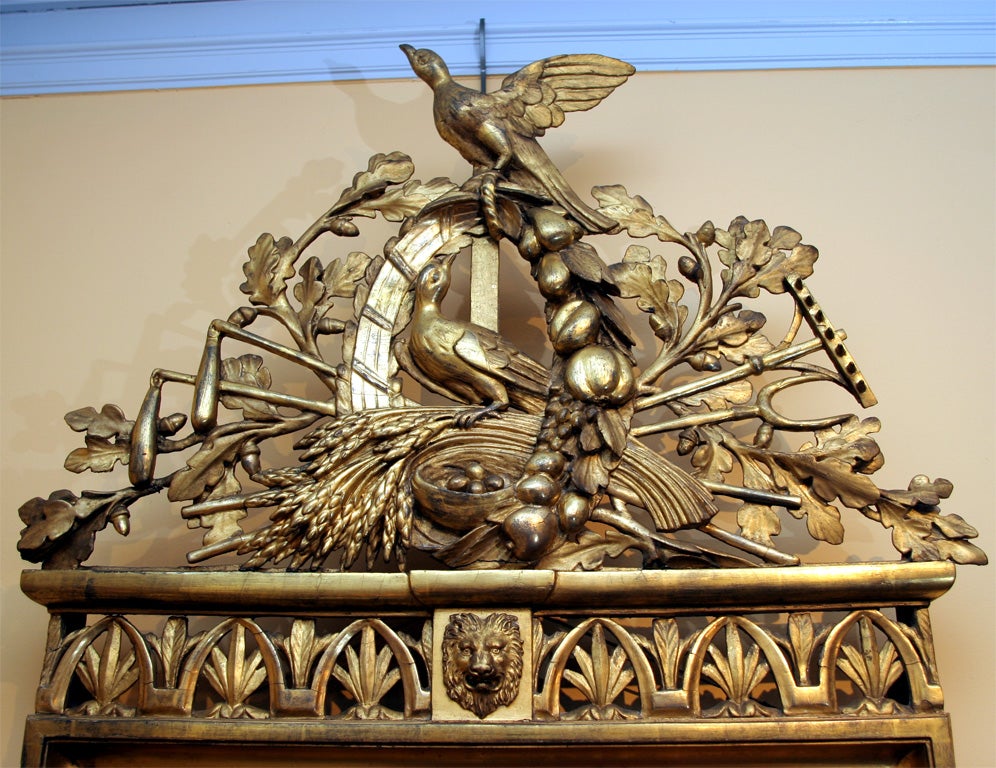 Giltwood Italian Neoclassical Gilt Mirror Attributed to Giovan Battista Dolci For Sale
