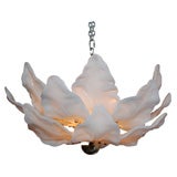 BEAUTIFUL MURANO  OPALINE GLASS LEAF CHANDELIER
