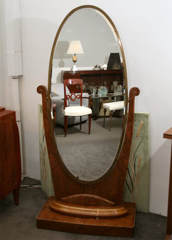 Fine Free-standing Art Deco  Mirror by Jules Leleu