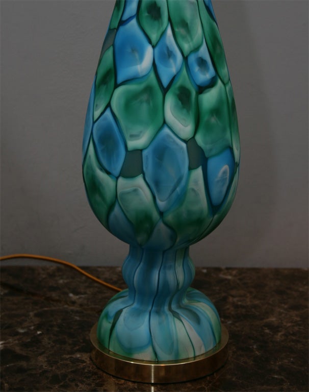 Hand-Crafted Pair of Italian Art Glass Table Lamps by Fratelli Toso