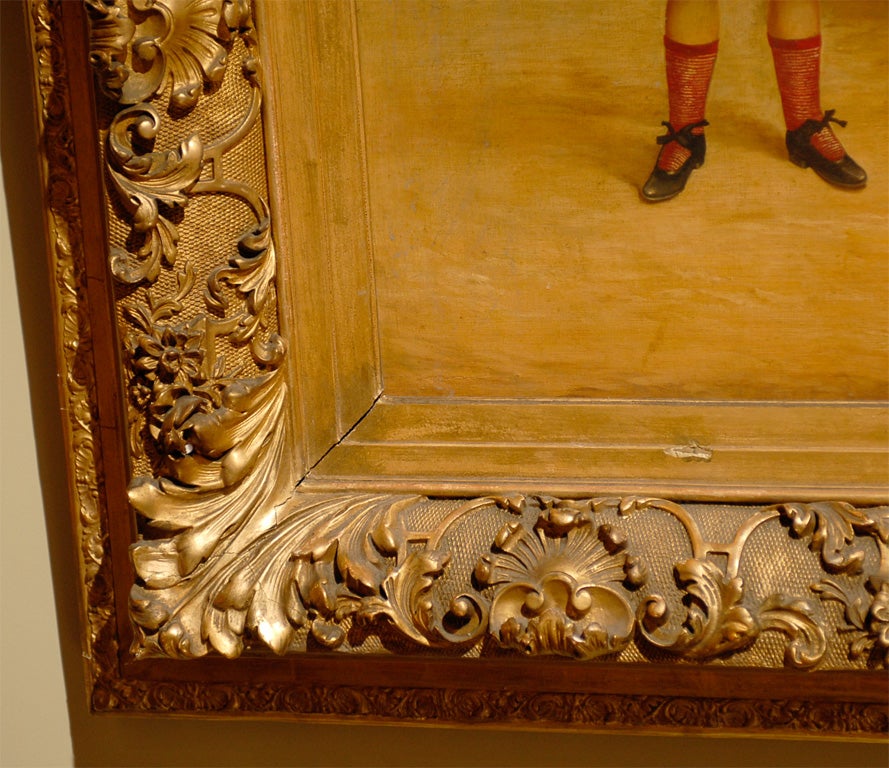 Argentine Portrait of Children in carved gilt frame