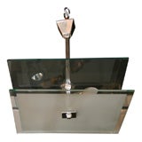 Art Deco Two Tier Frosted Glass Chandelier