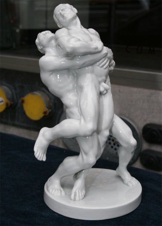 Porcelain figure designed for the <br />
1936 Olympics by B. Farkas for <br />
the Herend Company.  This item<br />
is numbered and signed.