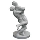 "Nude Male Wrestlers" Sculpture Designed for Herend