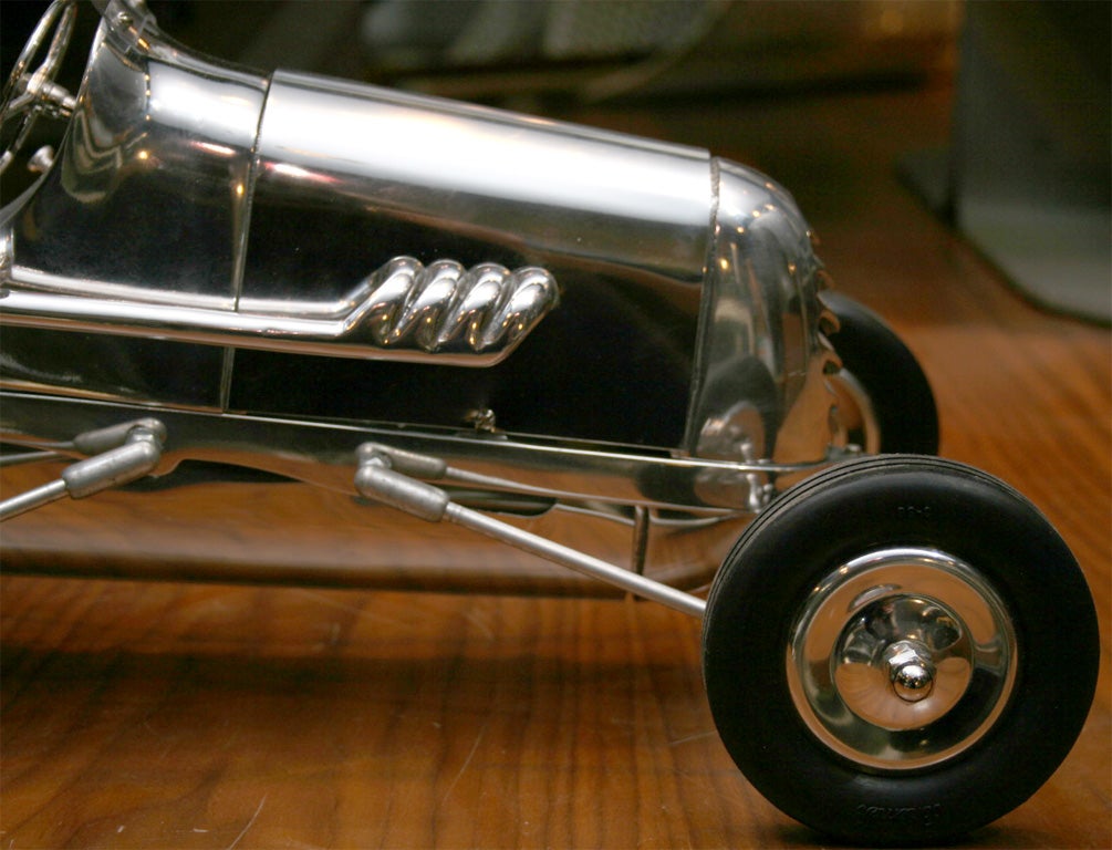 Custom Built Polished Aluminum Teather Car In Excellent Condition For Sale In New York, NY