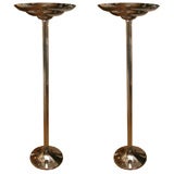 Pair of chrome torchieres