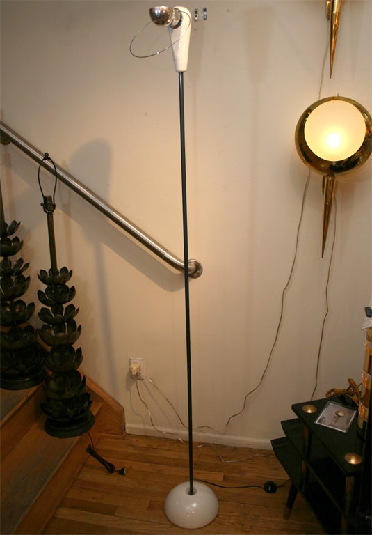 Pair of ceramic and steel floor lamps by Castiglioni