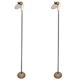 Pair of ceramic and steel floor lamps by Castiglioni