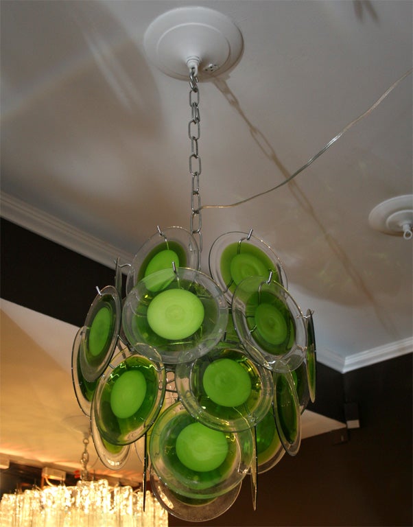 Green Vistosi Disc Chandelier