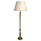 Fine Hand-Made Double Spiral Weighted Solid Cast Brass Floor Lamp