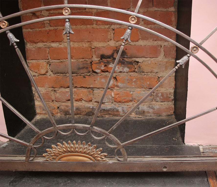 Large Antique Regency Demilune Steel, Bronze and Lead Overdoors, circa 1820 For Sale 1