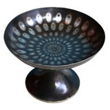 Patinated Nickel Silver and Chased Bronze Tazza by Jean Dunand