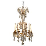 19th Century French, Bronze and Crystal, 9-Arm Chandelier
