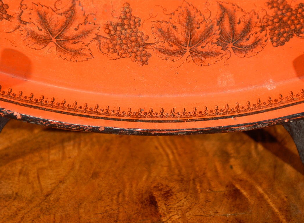 19th Century Napoleon III  Oval Tole Tray For Sale 3