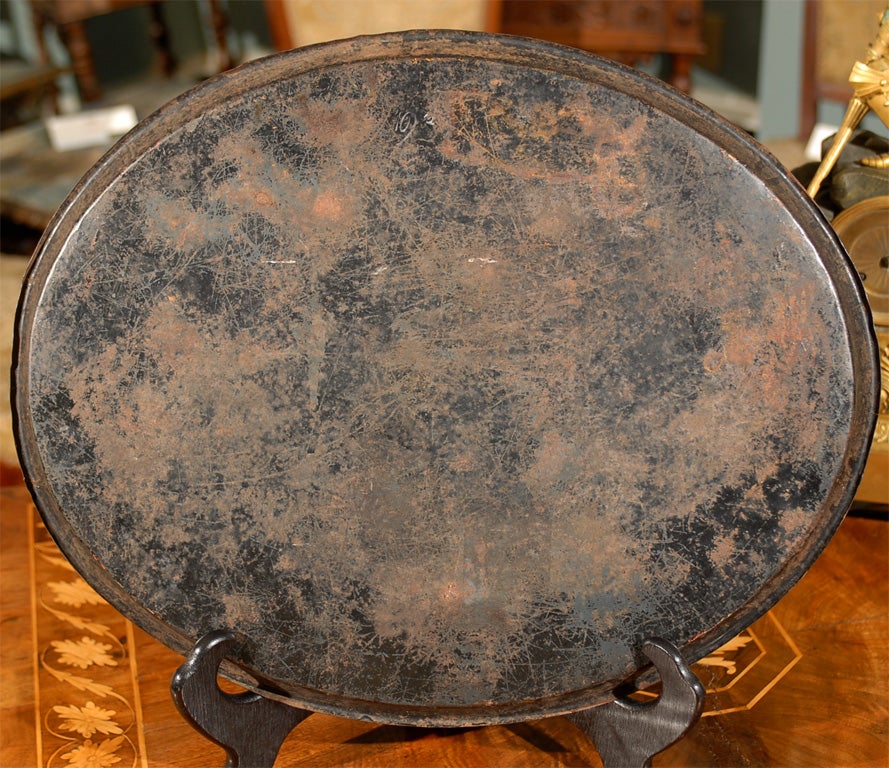 19th Century Napoleon III  Oval Tole Tray For Sale 4