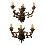Pair of Italian Neoclassical Wrought Iron Sconces