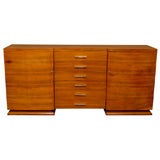 1930's Buffet in Walnut and Mahogany with Chrome Poignees