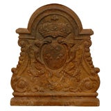 18th Century French Fireback with Armorial Crest.