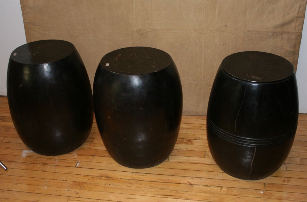 Wood solid fruitwood barrel stools / tables