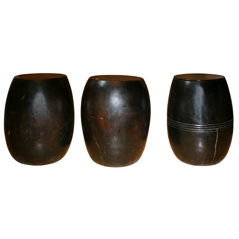 solid fruitwood barrel stools / tables