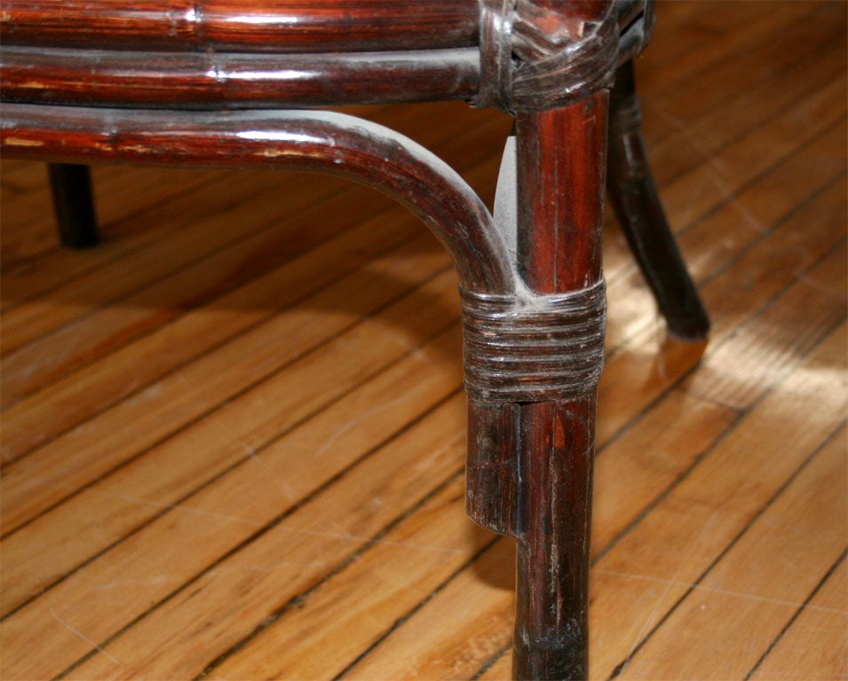 bent rattan and bamboo chair