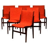 Set of Six Swedish Mid-Century Modern Bentwood Dining Chairs