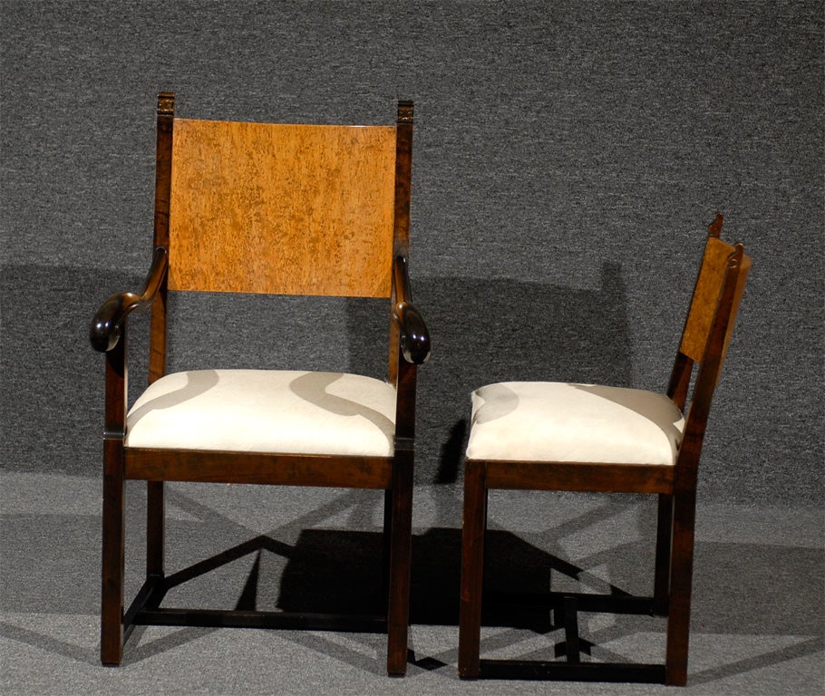 20th Century Set of Eight Art Deco Dining Chairs Attributed to Eliel Saarinen