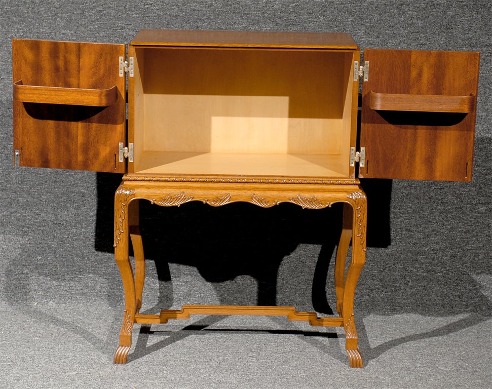 Mid-20th Century Swedish Art Deco Intarsia Bar Cabinet