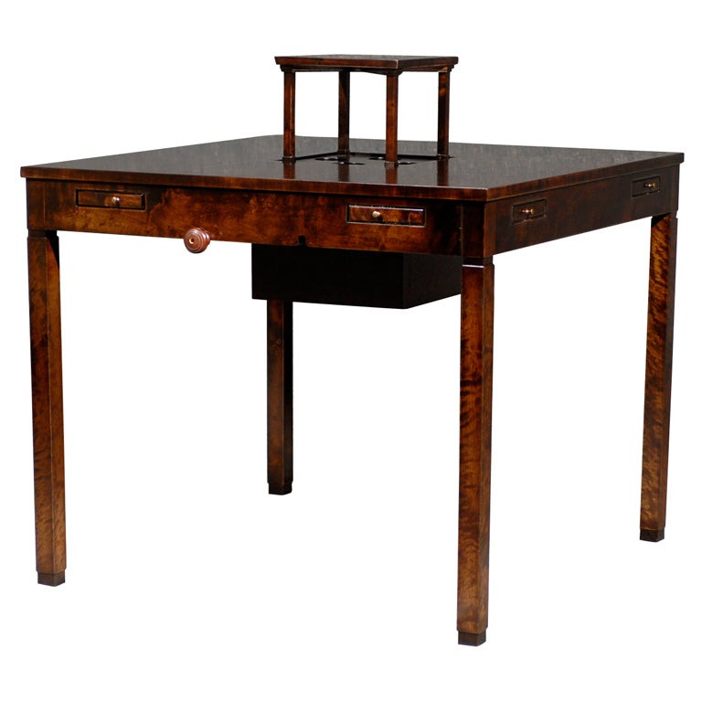 Swedish Art Deco Game /Card Table with Center Lift