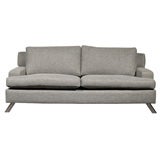 Swedish Modern Gray Sofa with Chrome Legs
