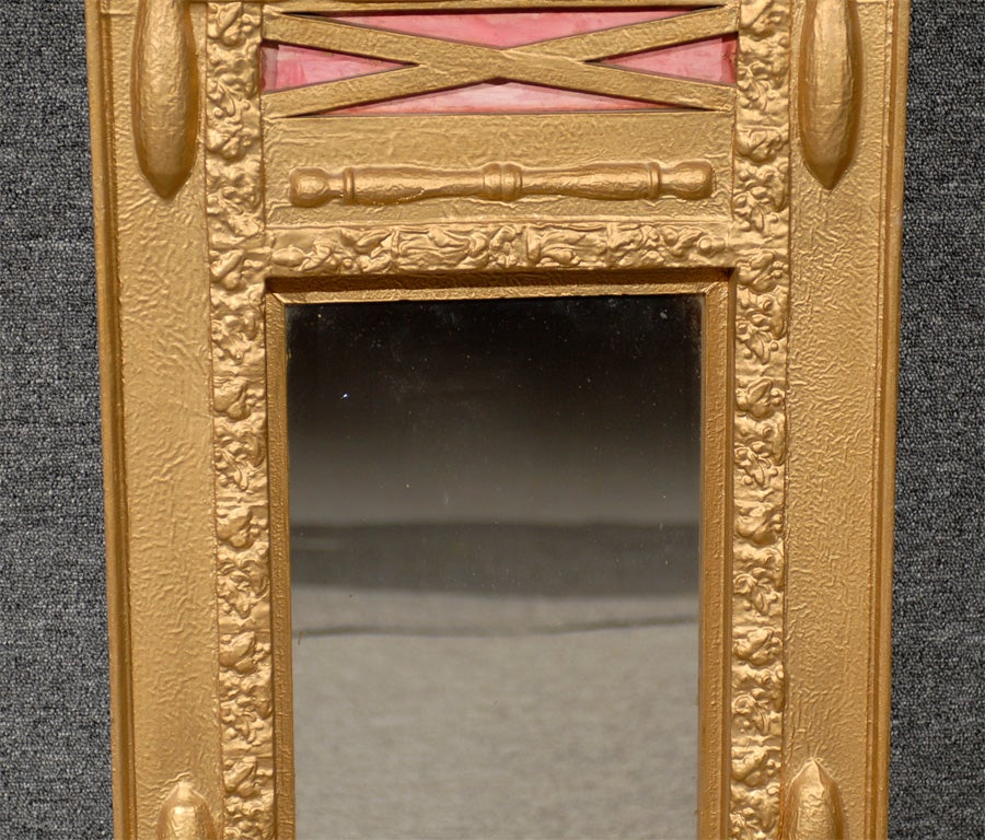 19th Century Swedish Victorian Gilded Swag Mirror For Sale