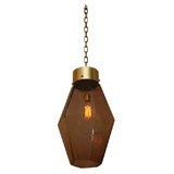 Polyhedral Form Glass Pendant Light Fixture by Venini