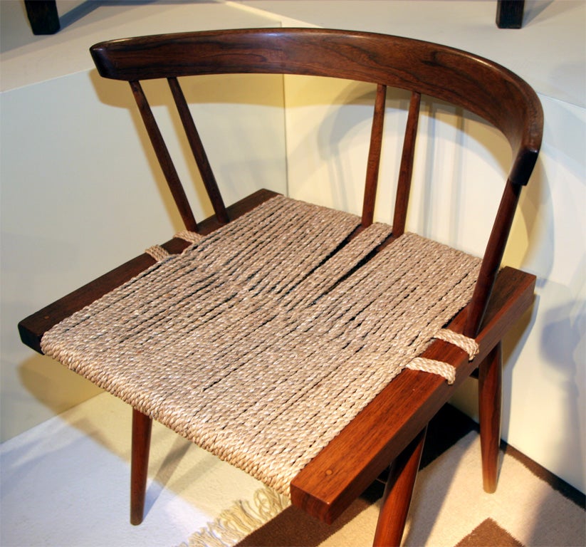 A set of Six and Eight Grass Seat Chairs by George Nakashima 3